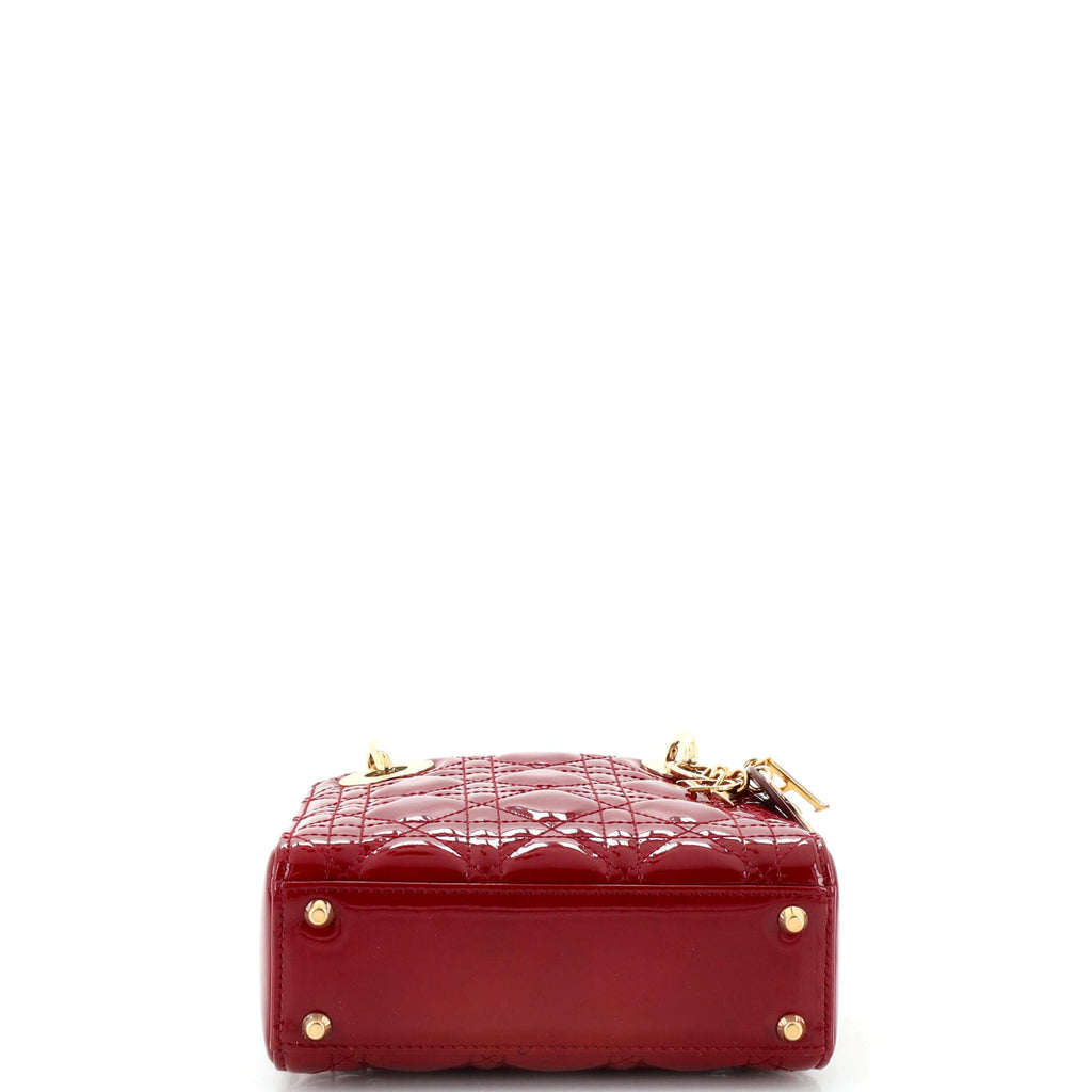 Lady Dior Chain Bag Cannage Quilt Patent Mini