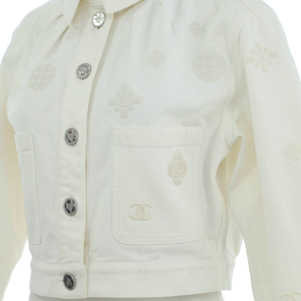 Women's Logo Button Up Jacket Denim