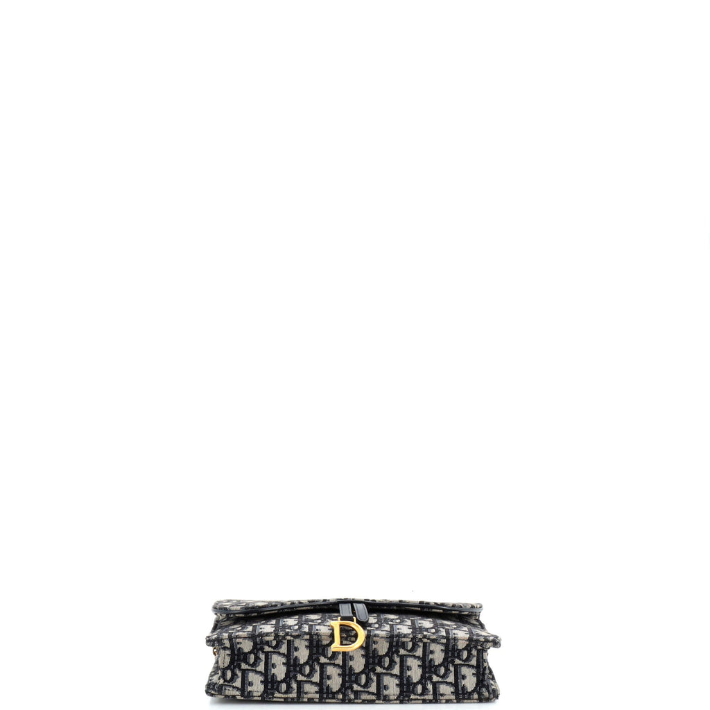 Saddle Chain Clutch Oblique Canvas