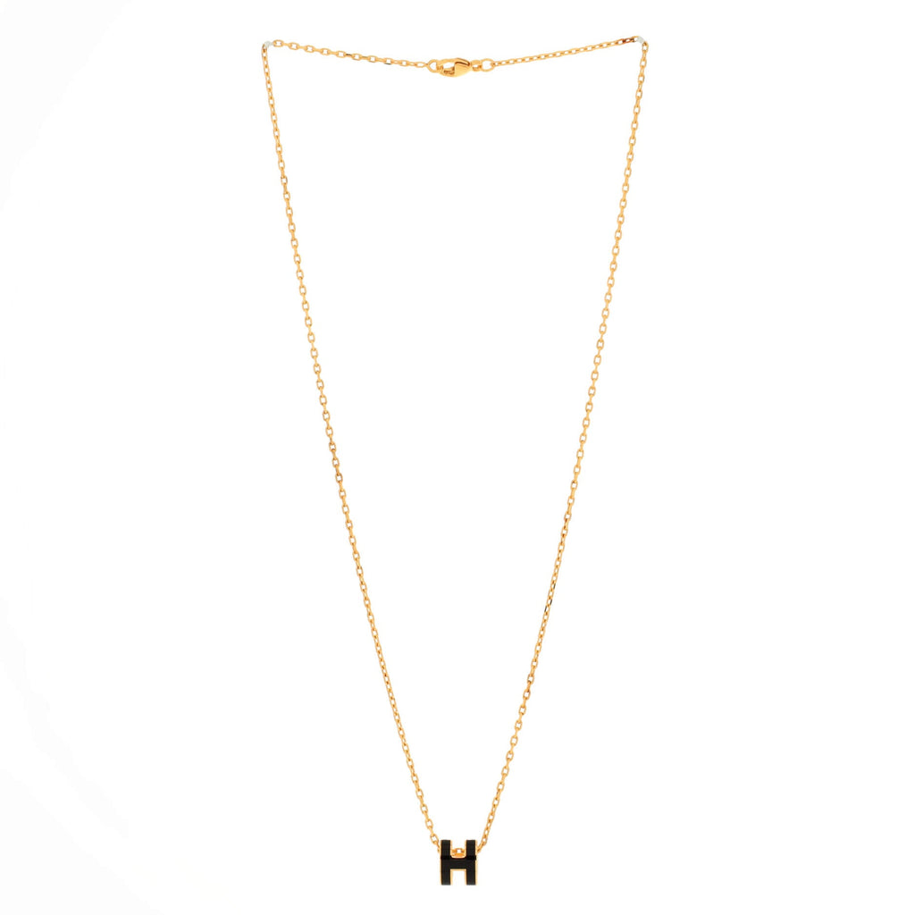 Pop H Pendant Chain Necklace Metal and Enamel Mini