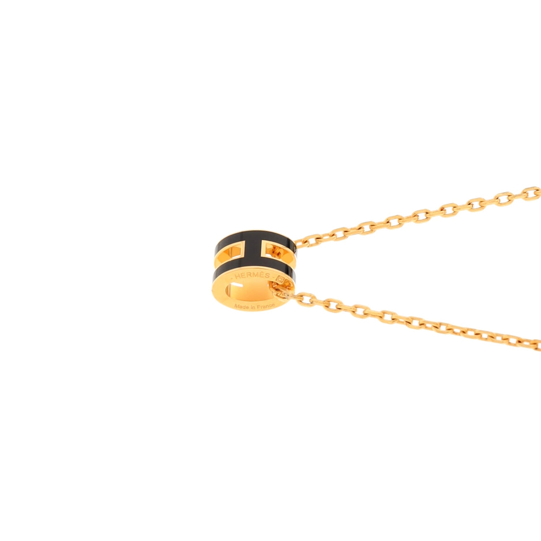 Pop H Pendant Chain Necklace Metal and Enamel Mini