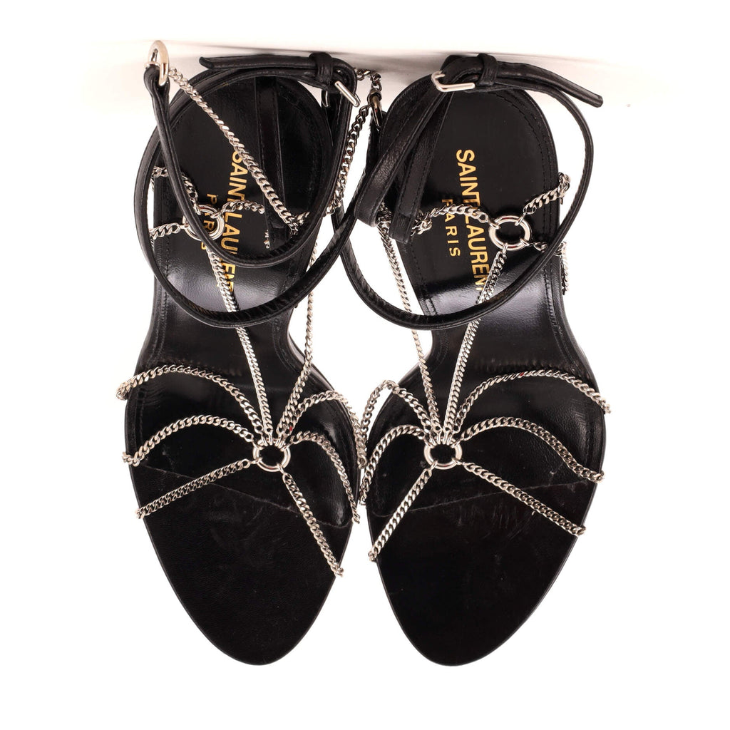 Women's Cristal Chain Ankle Strap Sandals Leather