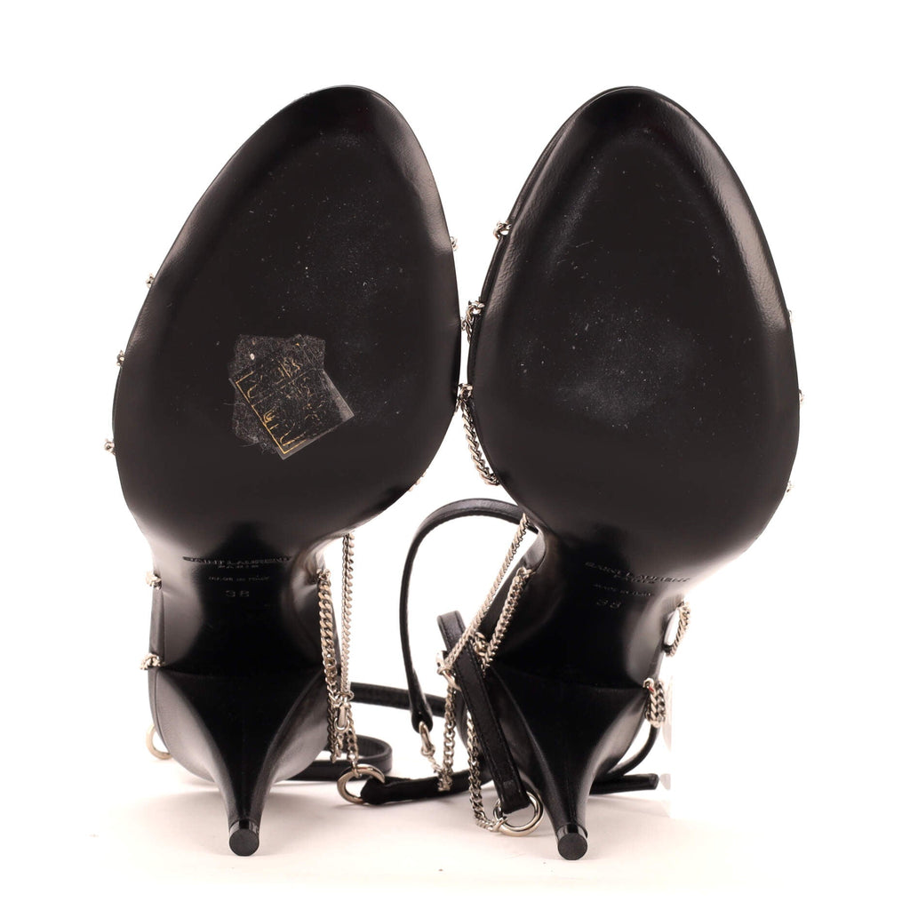 Women's Cristal Chain Ankle Strap Sandals Leather