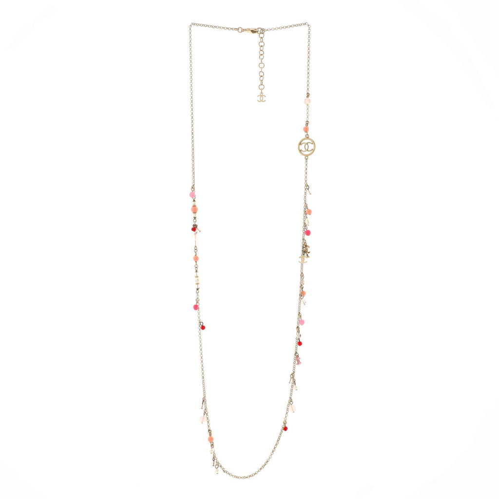 CC Long Necklace Faux Pearls and Beads