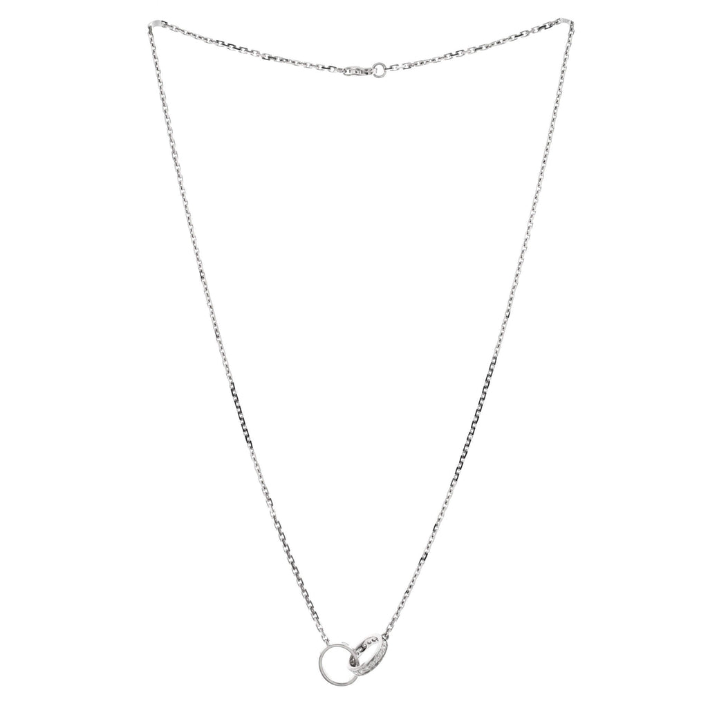 Love Interlocking Necklace 18K White Gold and Diamonds