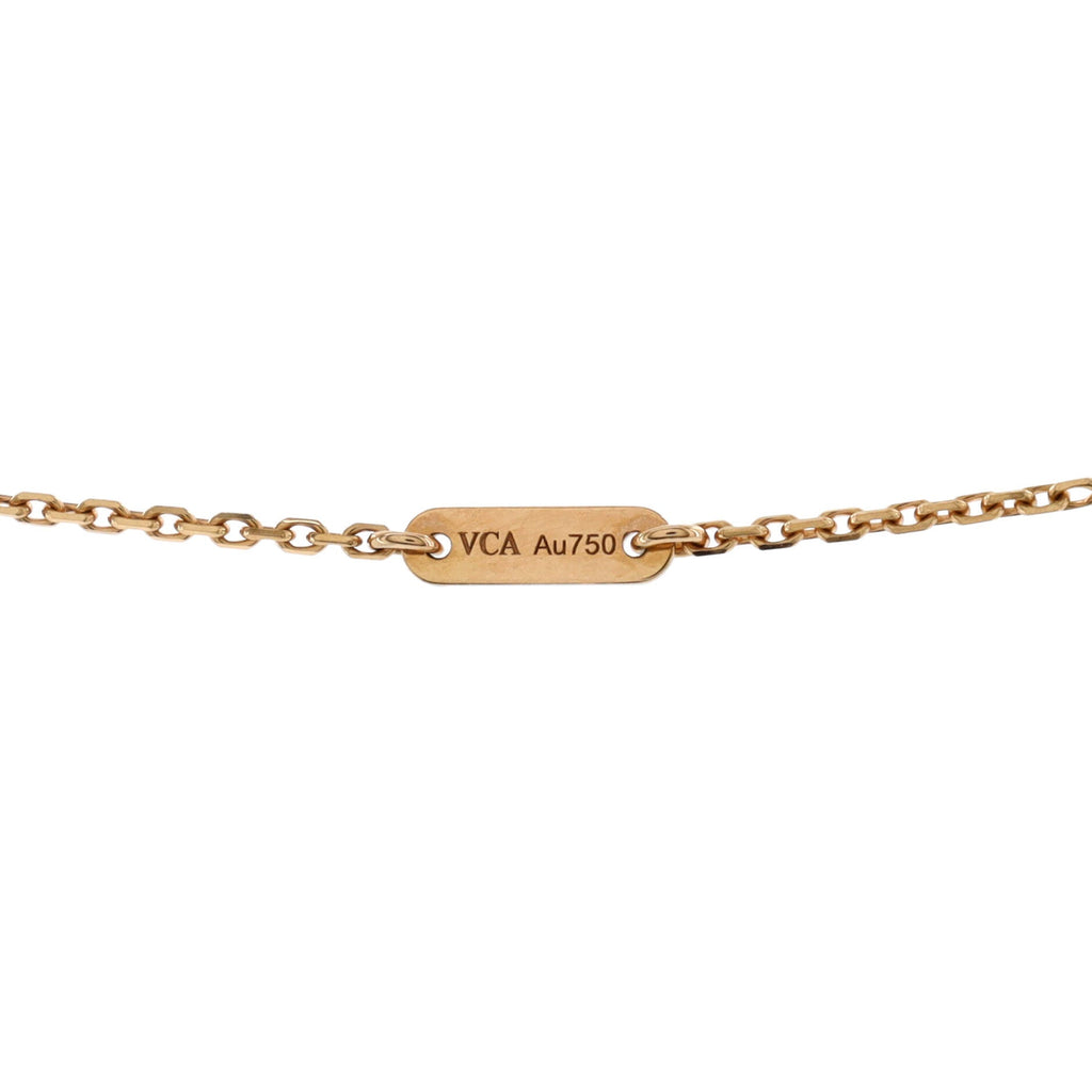 Sweet Alhambra Pendant Necklace 18K Rose Gold and Carnelian