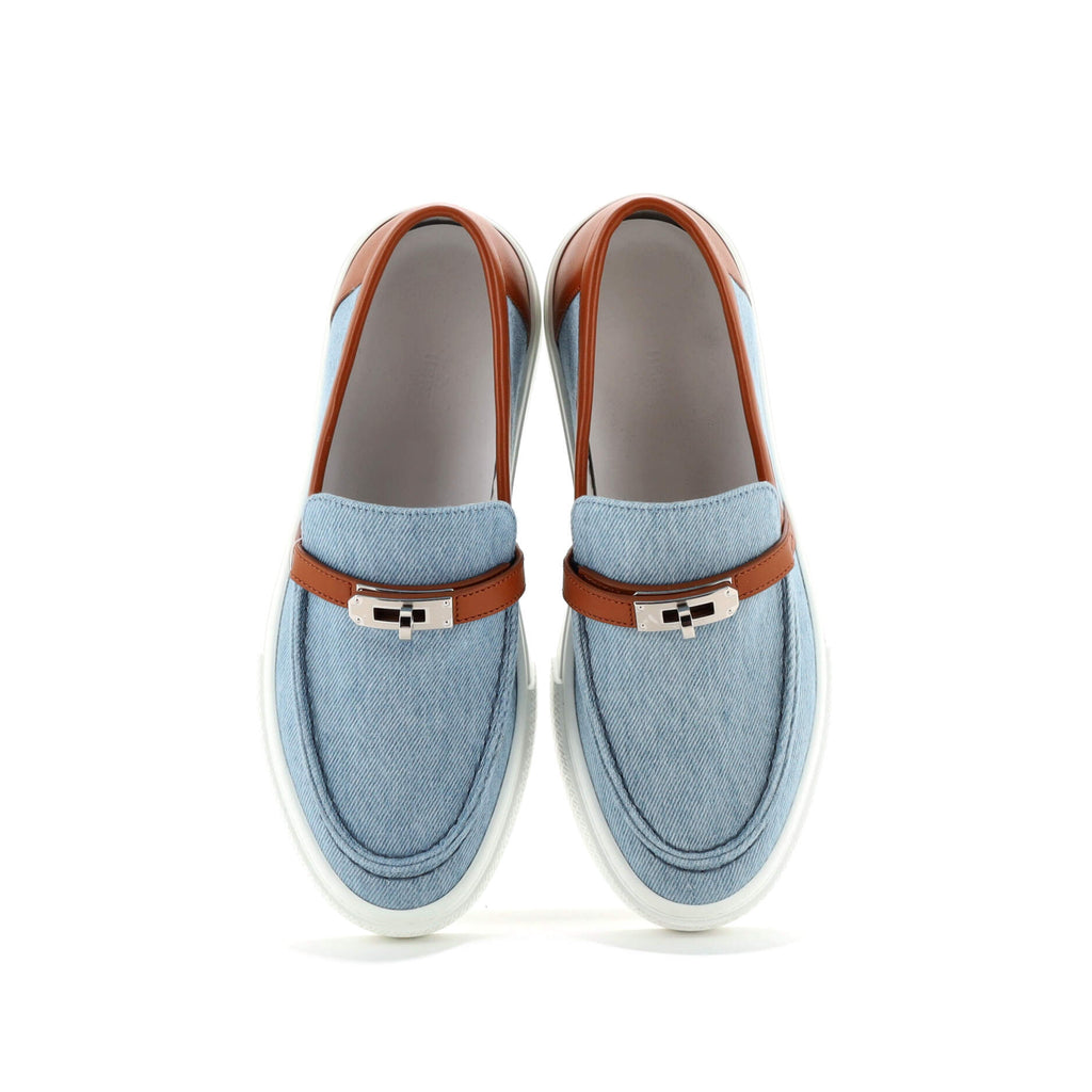 Women's Game Slip On Sneakers Denim with Leather