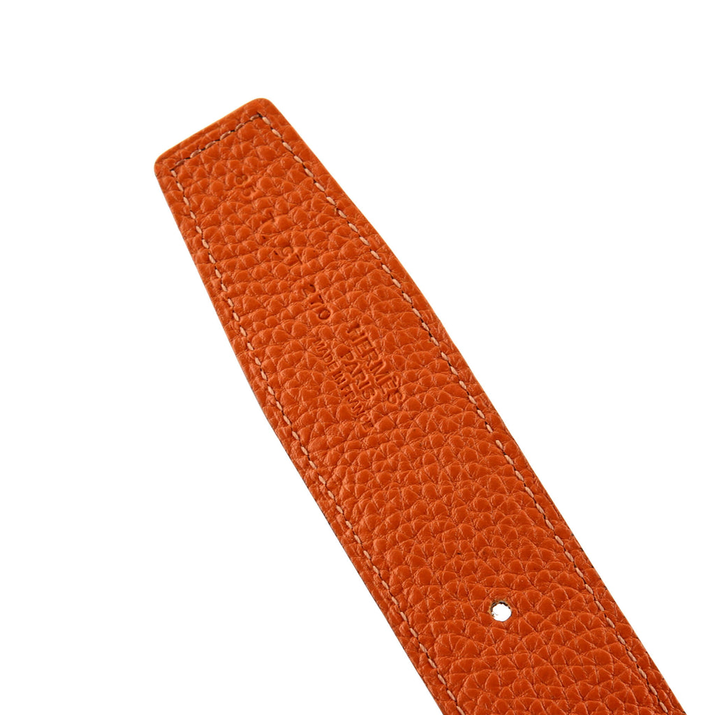 Constance Martelee H Reversible Belt Leather with Hammered Hardware Medium 85