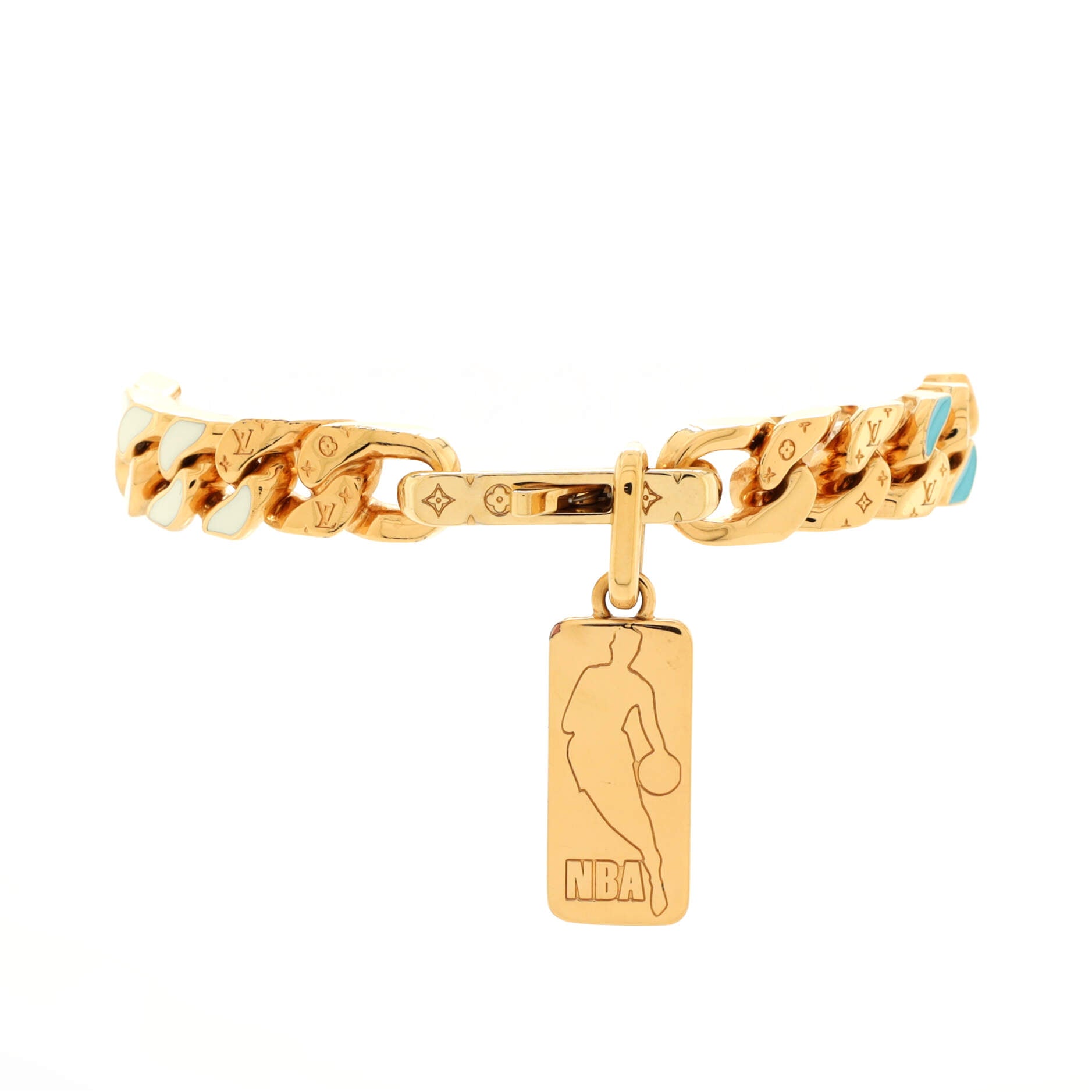 x NBA Logo Plate Chain Links Bracelet Metal with Enamel