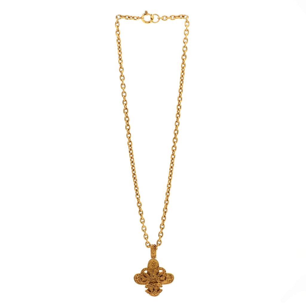 Vintage Triple CC Chain Necklace Metal