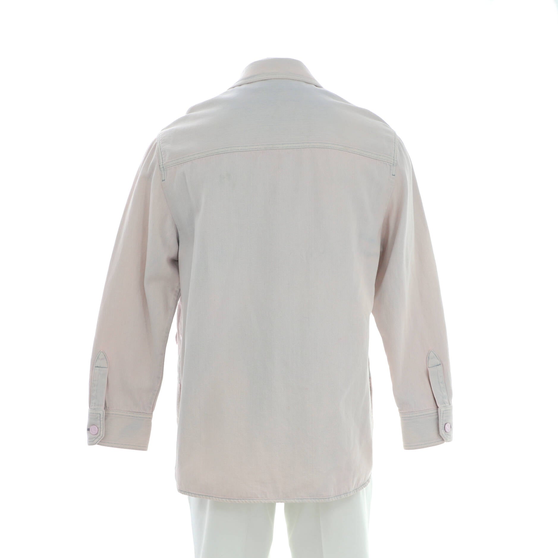 Men's Removable Pocket Shirt Jacket Bleached Denim