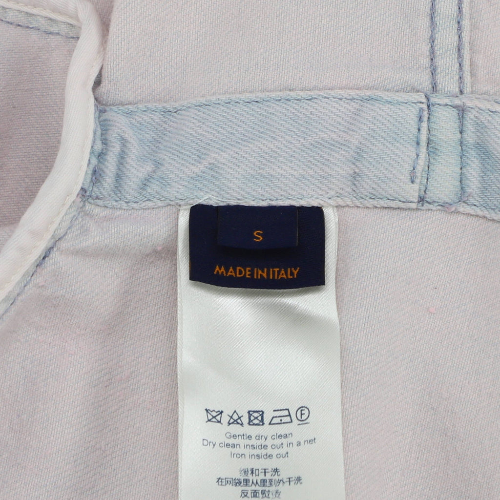 Men's Removable Pocket Shirt Jacket Bleached Denim