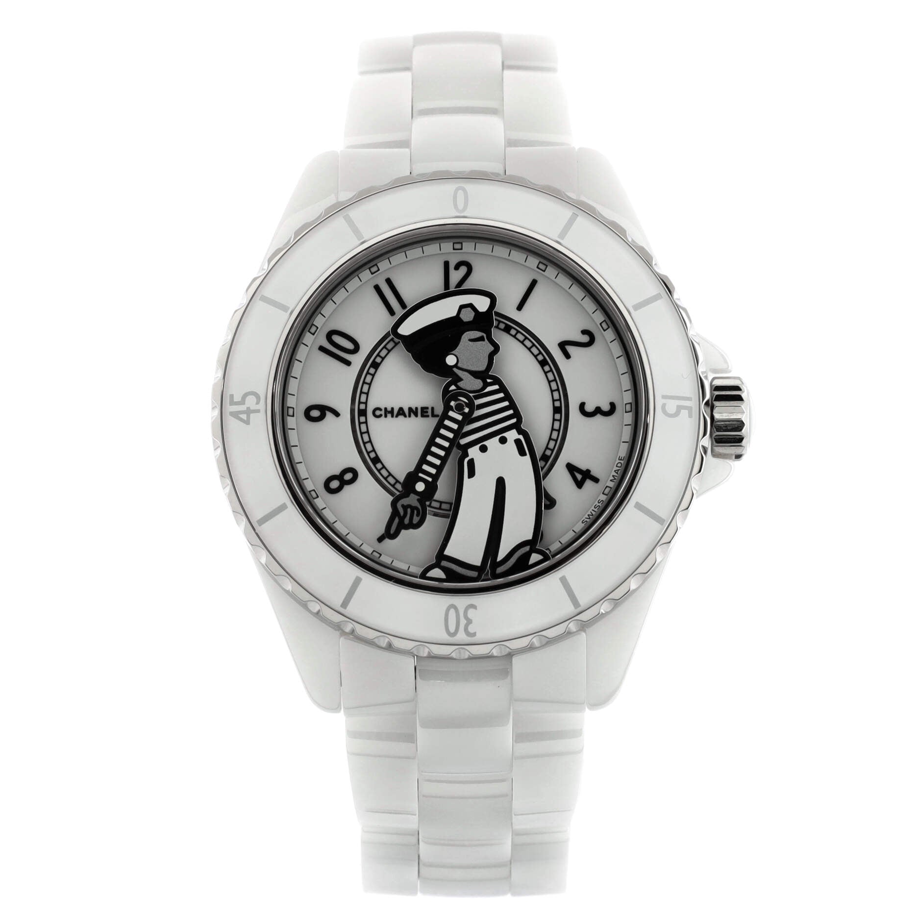 Mademoiselle J12 La Pausa Automatic Watch Ceramic and Stainless Steel 38