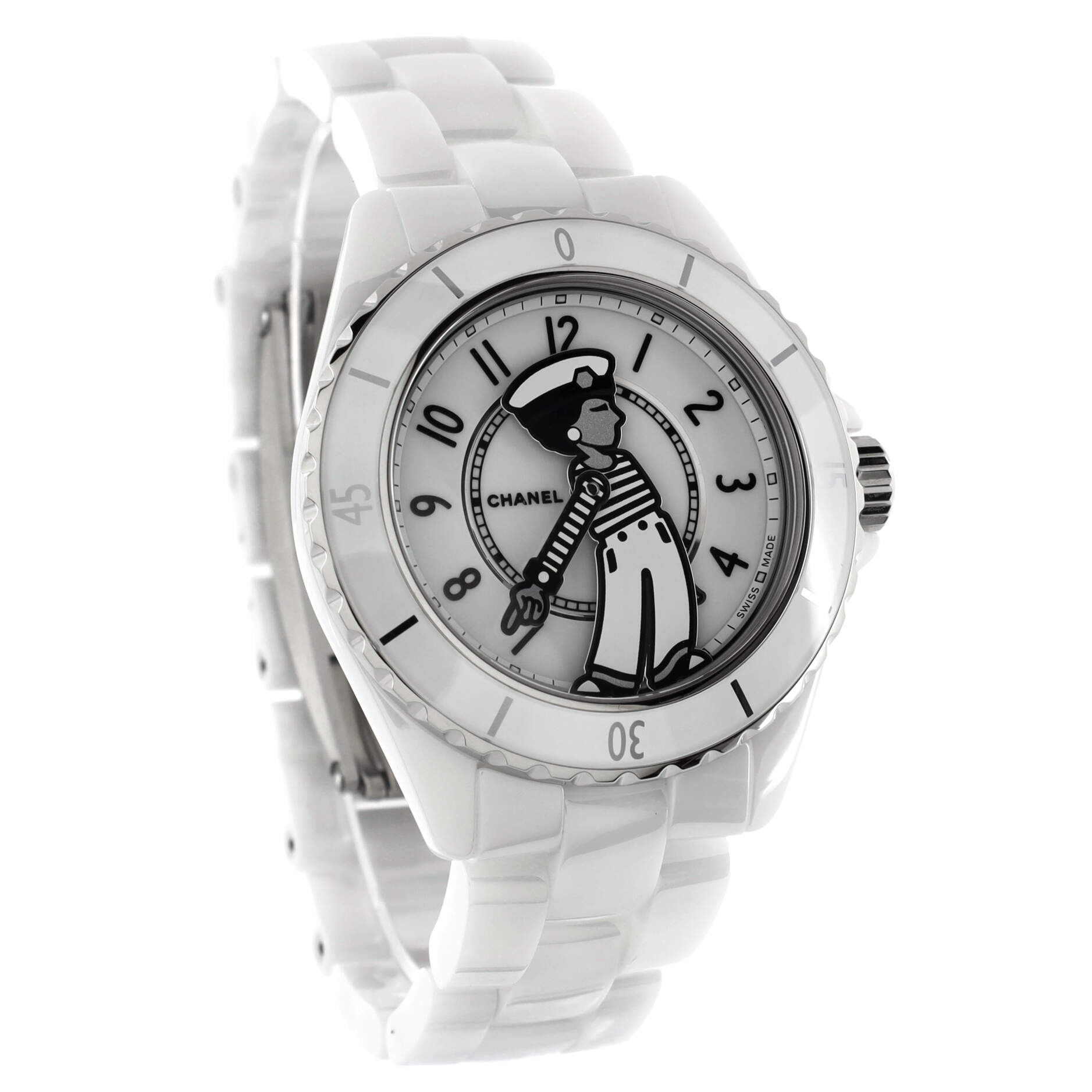 Mademoiselle J12 La Pausa Automatic Watch Ceramic and Stainless Steel 38