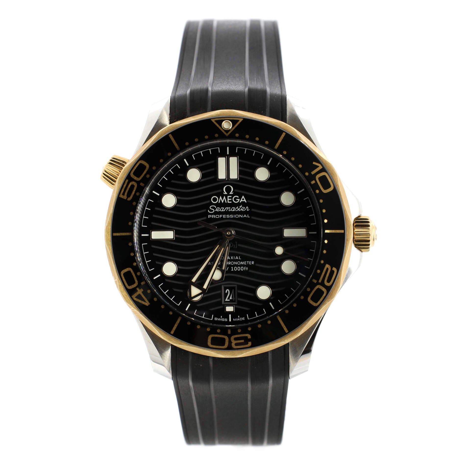 Seamaster Professional Diver 300M Co-Axial Master Chronometer Automatic Watch Stainless Steel and Rubber with Sedna Gold 42