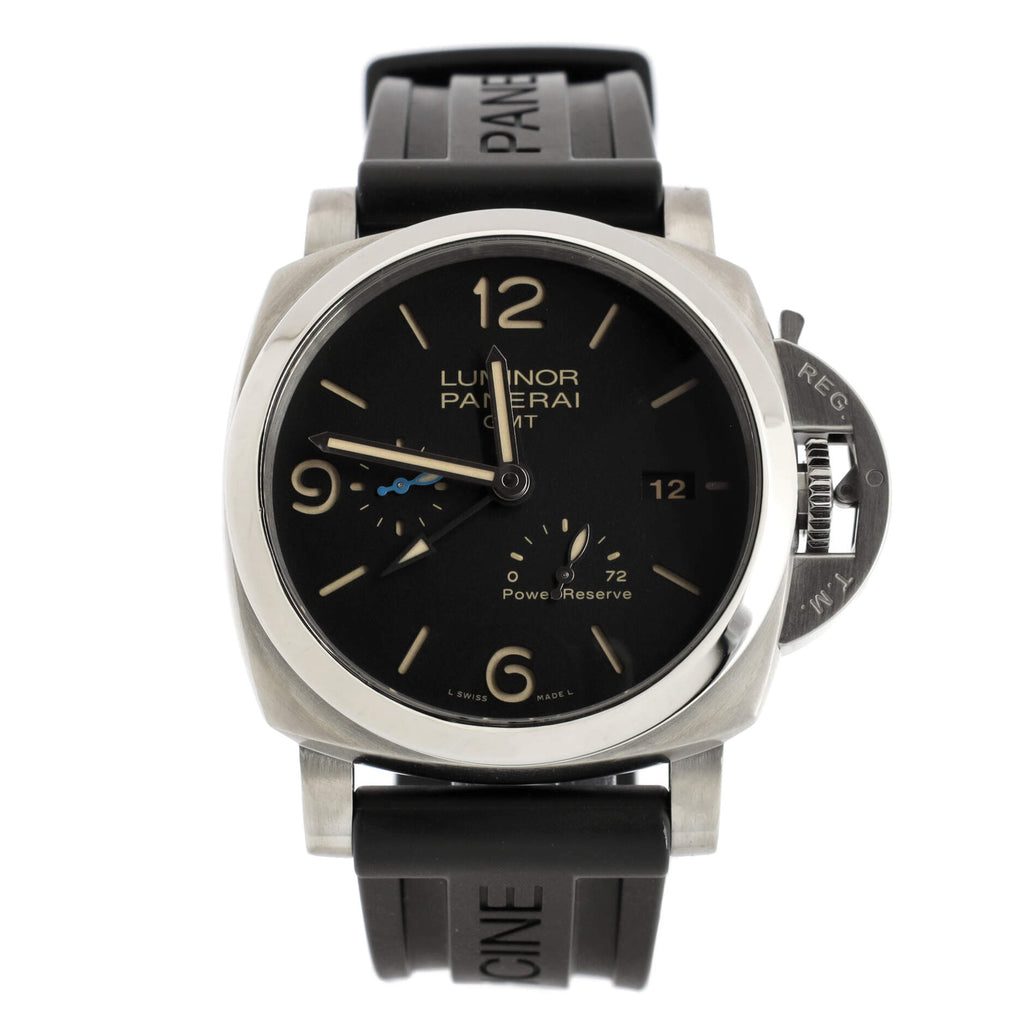 Luminor 1950 3 Days GMT Power Reserve Automatic Watch Stainless Steel and Rubber 44