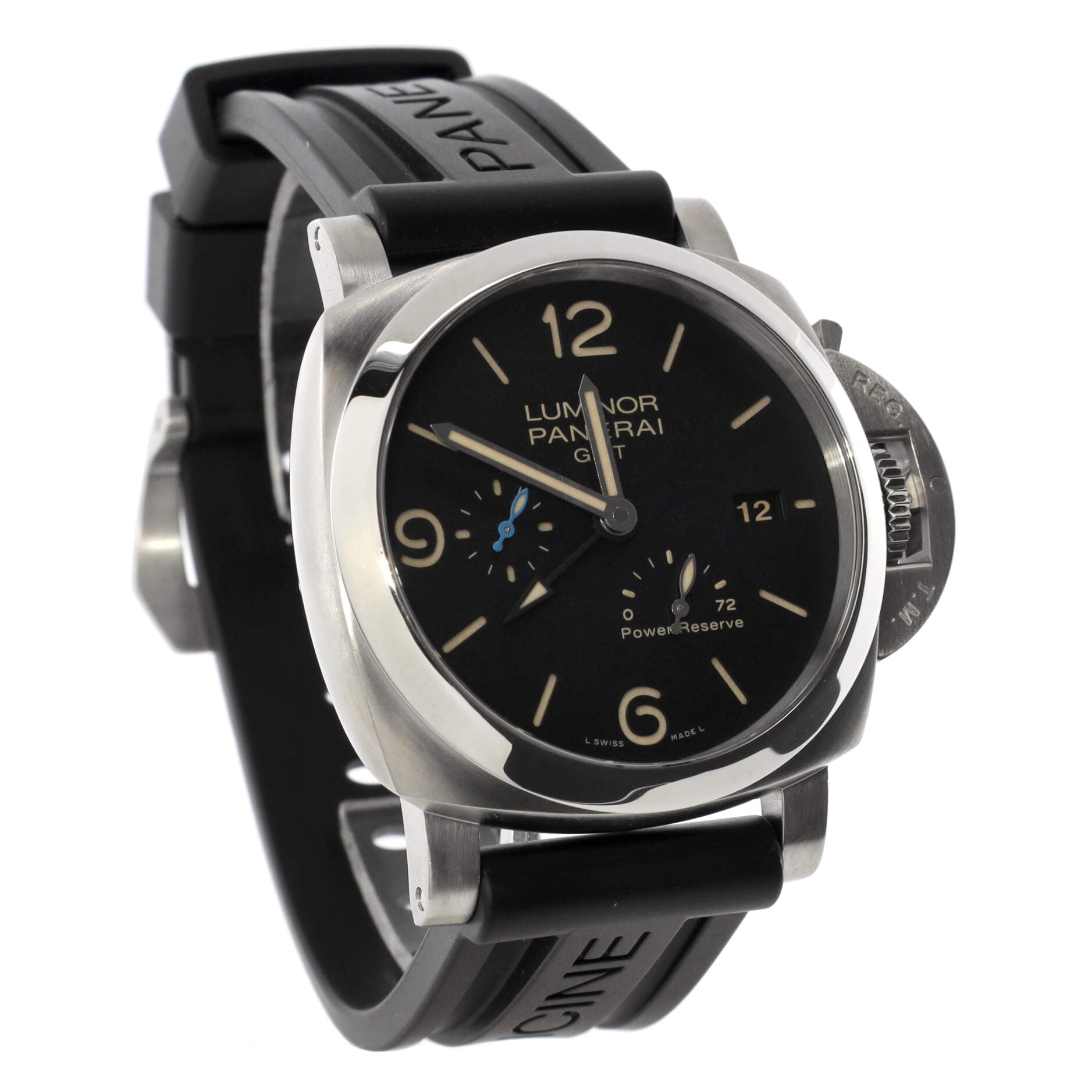 Luminor 1950 3 Days GMT Power Reserve Automatic Watch Stainless Steel and Rubber 44