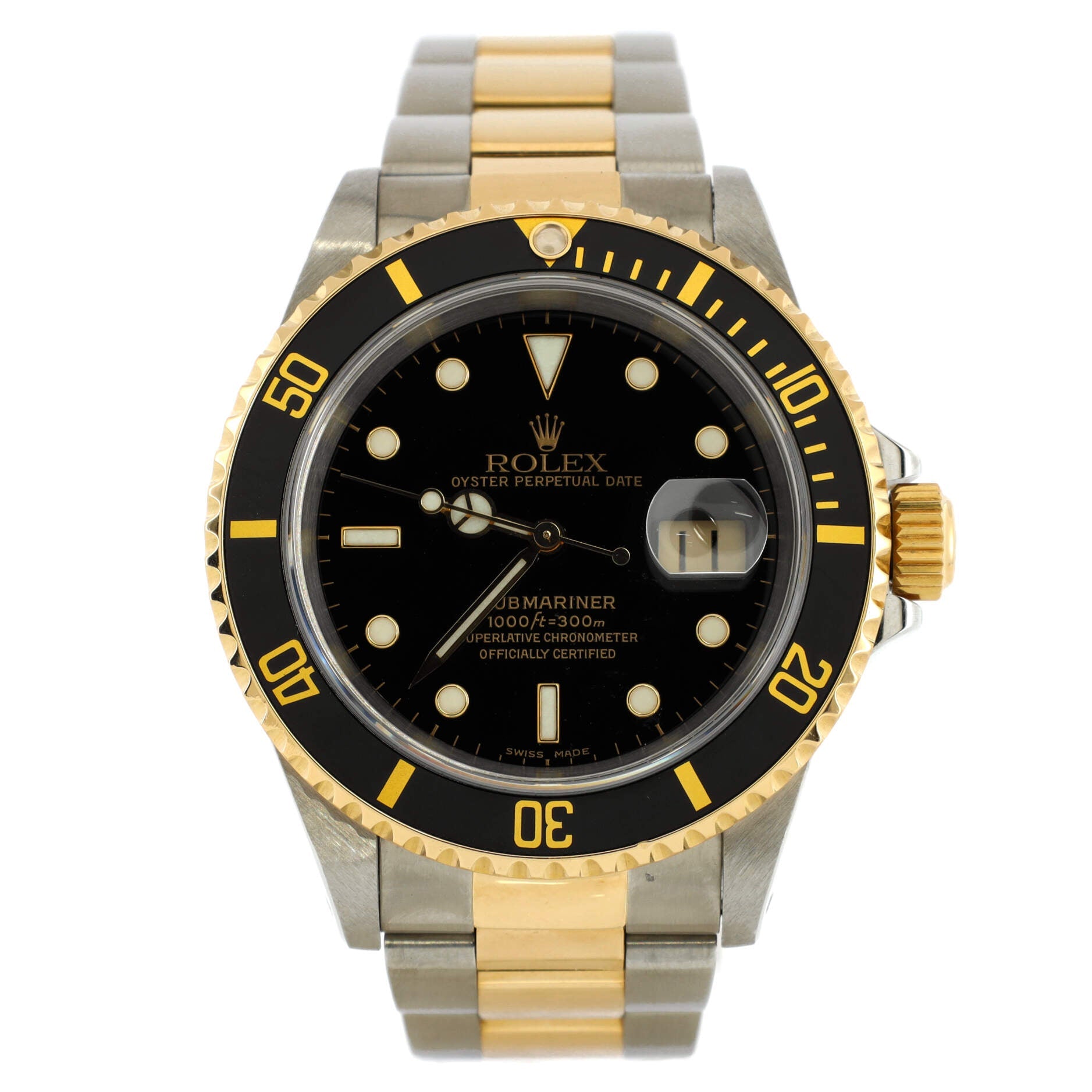Oyster Perpetual Submariner Date Automatic Watch Stainless Steel with Yellow Gold 40