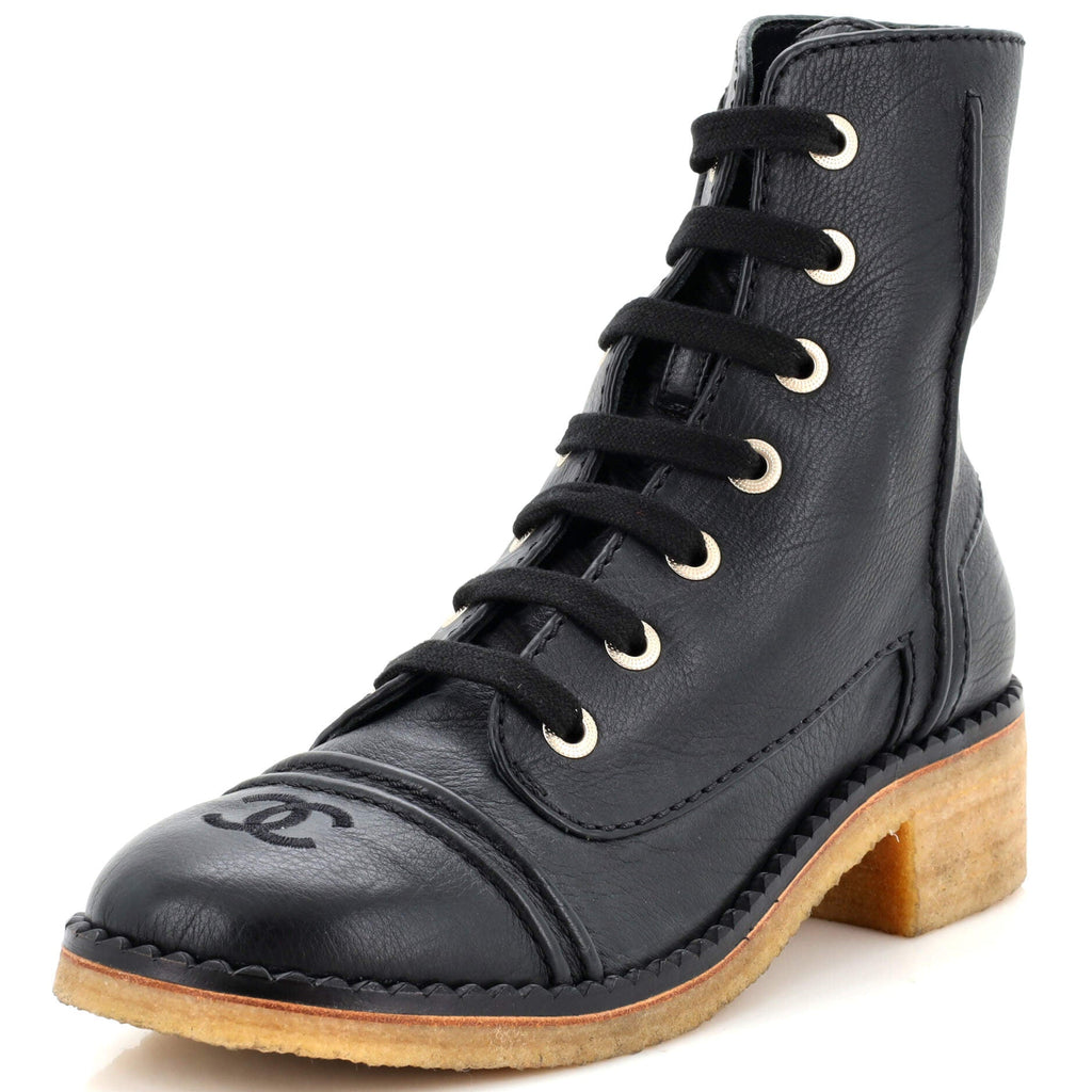 Women's Cap Toe CC Combat Boots Leather
