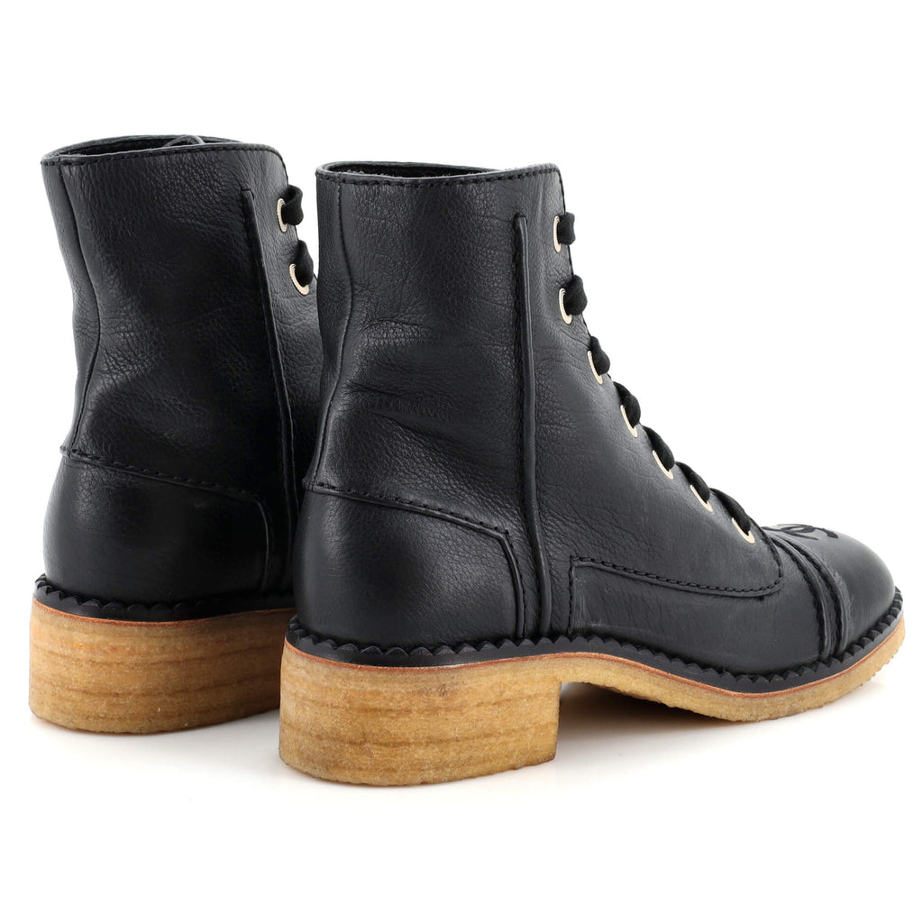 Women's Cap Toe CC Combat Boots Leather