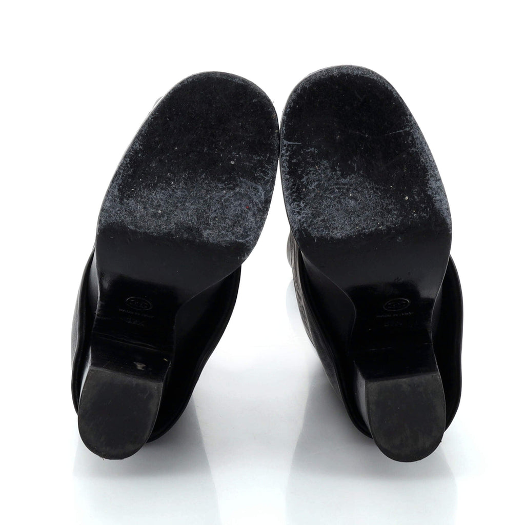 Women's Cap Toe Boots Leather with Patent