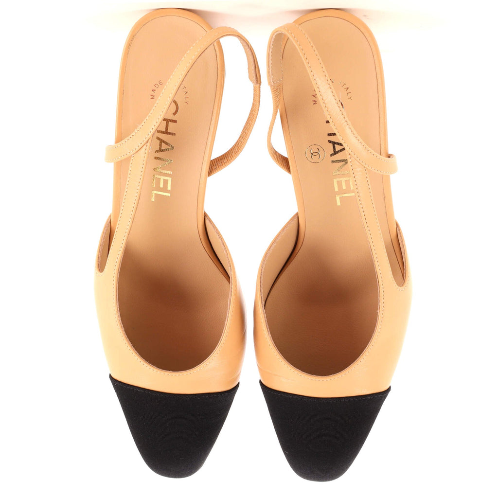 Women’s Cap Toe Slingback Pumps Leather