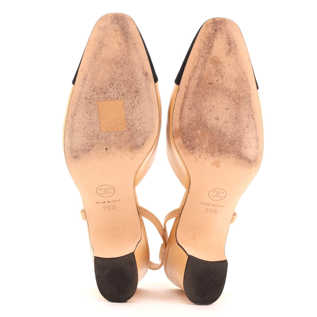 Women’s Cap Toe Slingback Pumps Leather