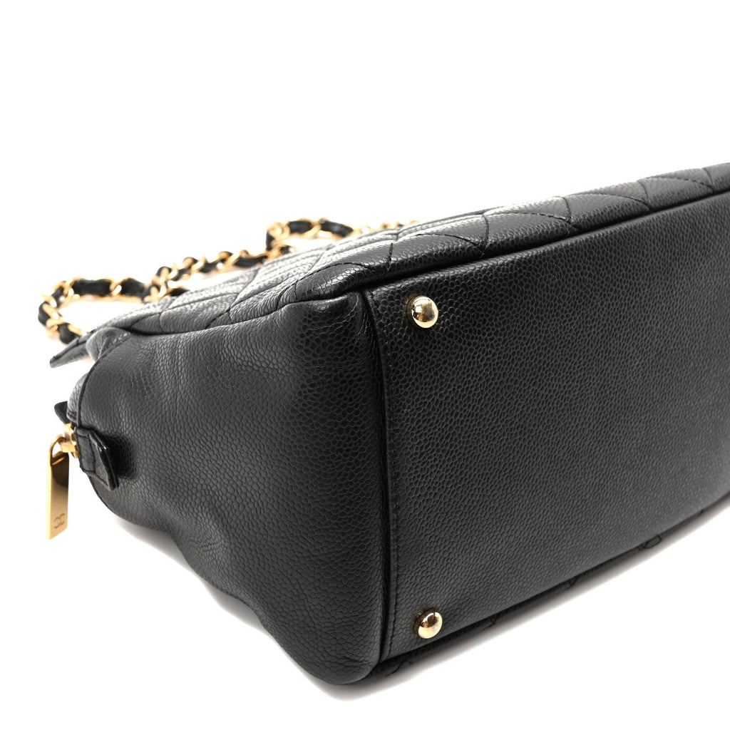 Caviar Quilted Petit Timeless Tote PTT Black
