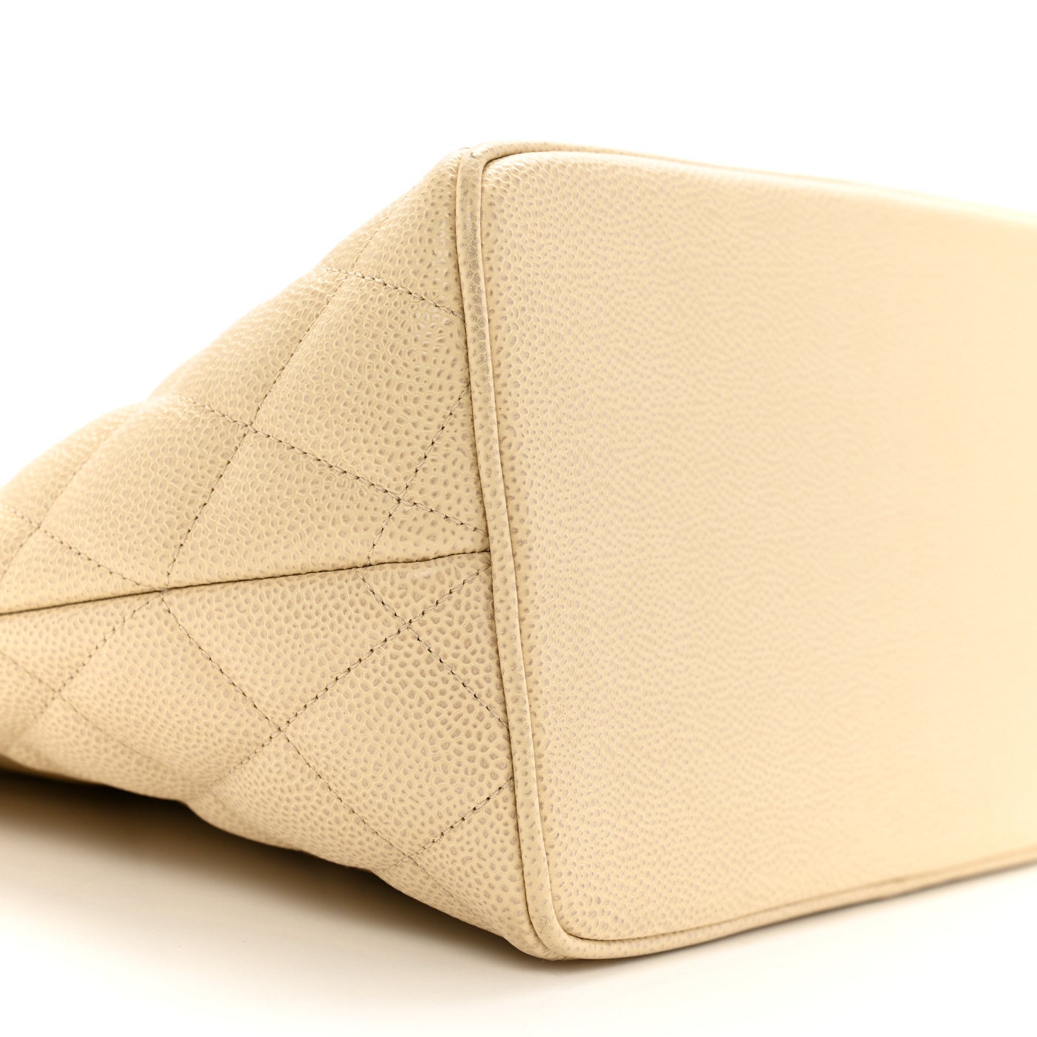 Caviar Quilted Medallion Tote Light Beige