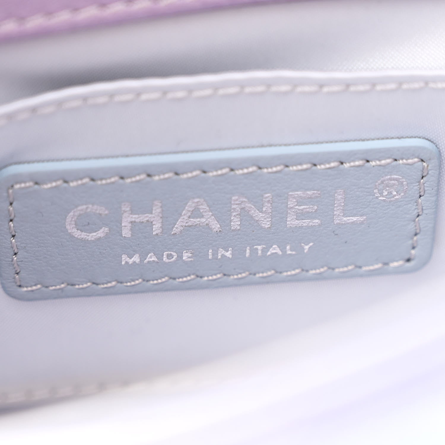 Gradient Metallic Calfskin Quilted Clutch Silver Blue Yellow Purple