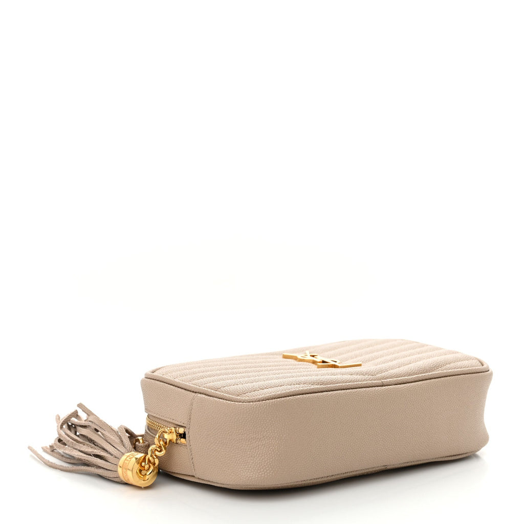 Calfskin Matelasse Monogram Mini Lou Camera Bag Dark Beige