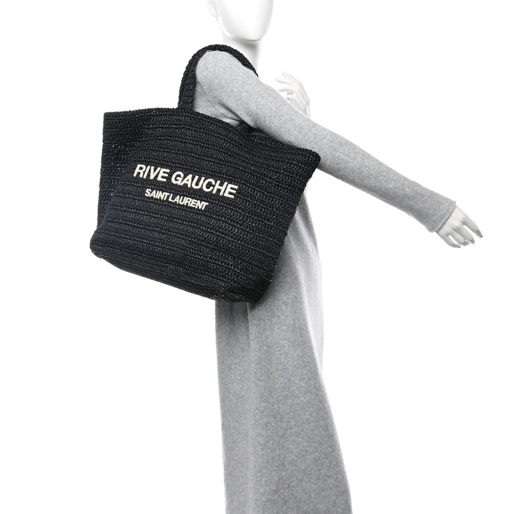 Raffia Rive Gauche Tote Black