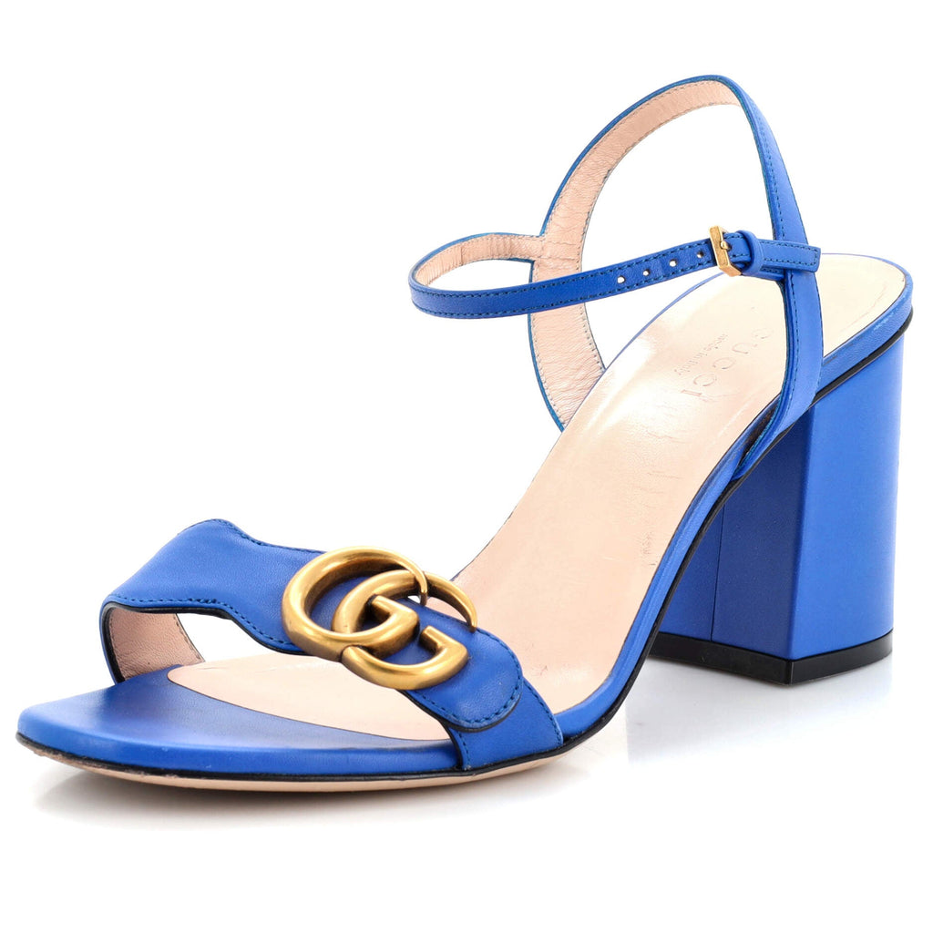 Women's GG Marmont Block Heel Sandals Leather
