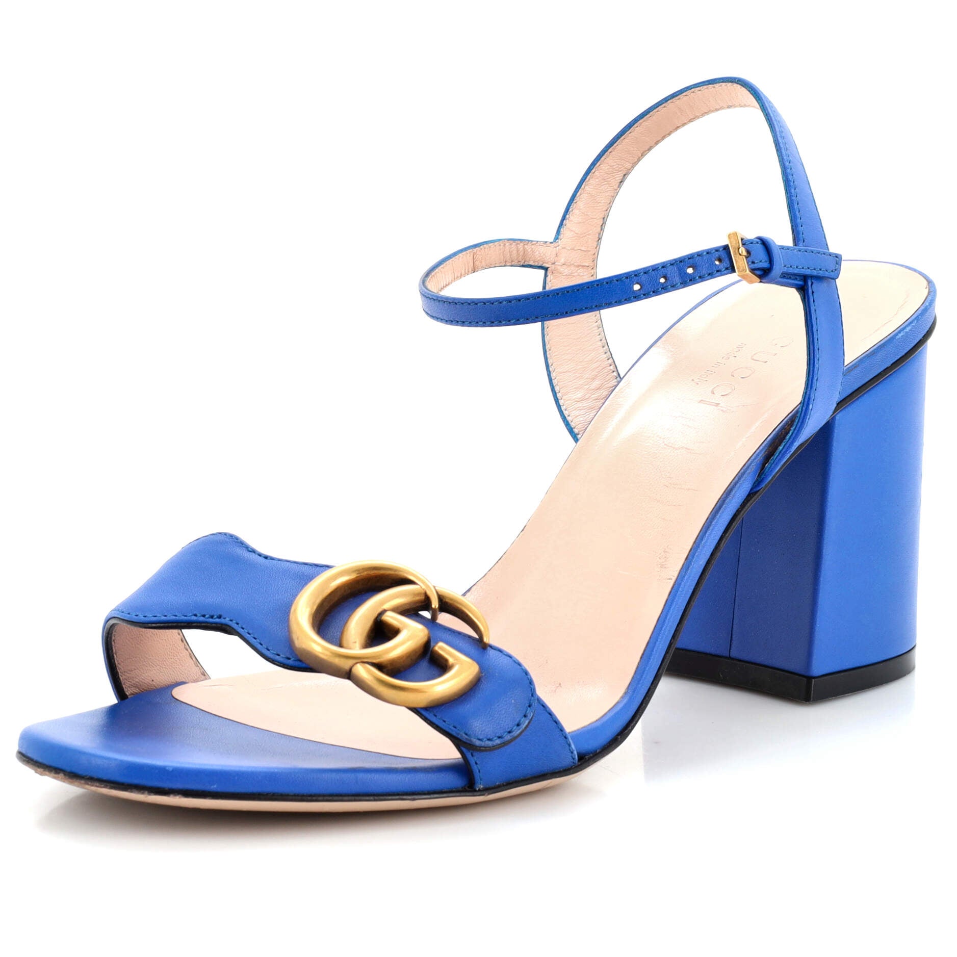 Women's GG Marmont Block Heel Sandals Leather