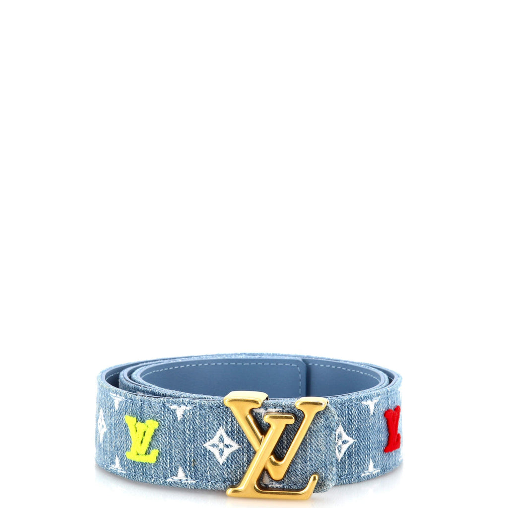 New Wave Belt Monogram Embroidered Denim Medium 95
