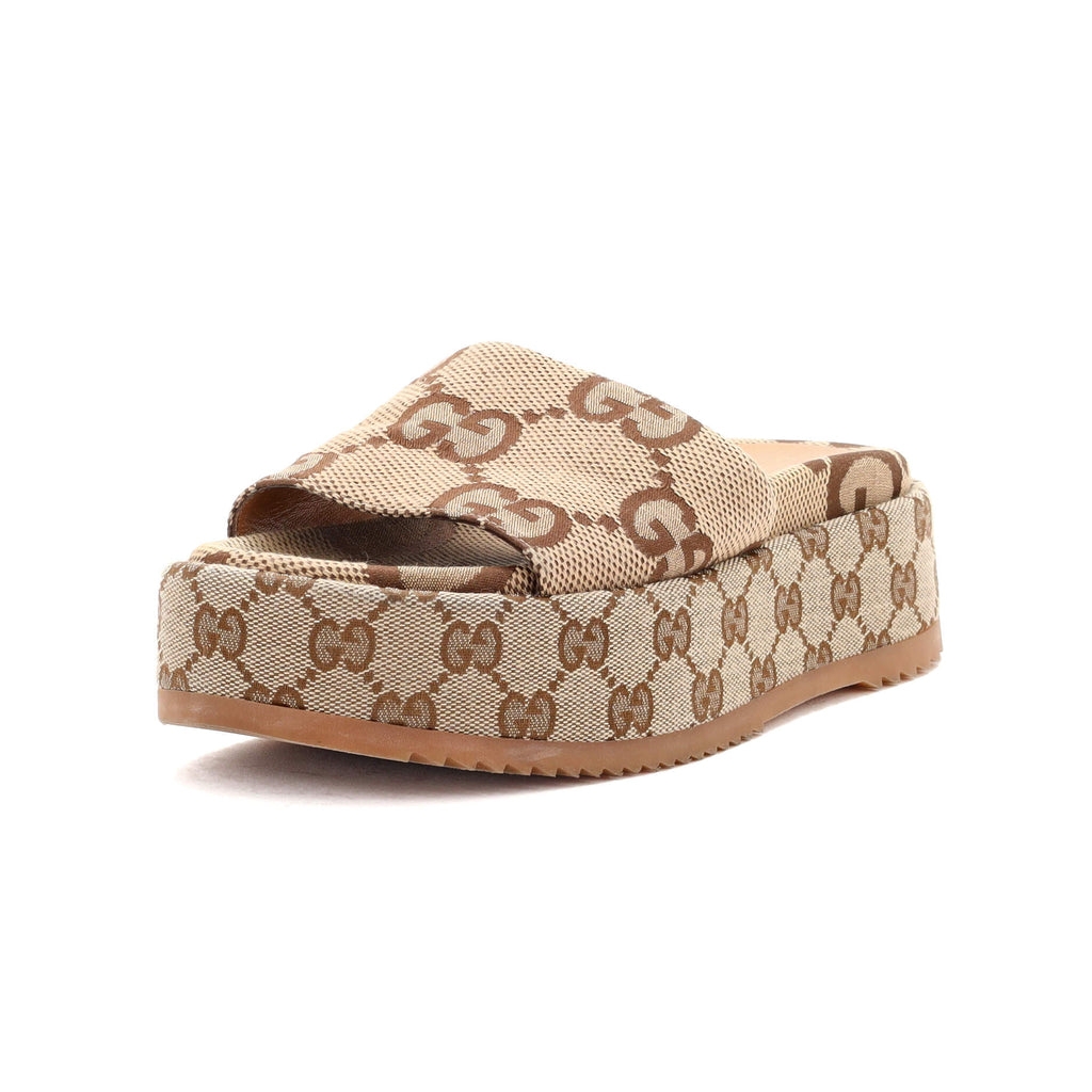 Women's Angelina Platform Slide Sandals GG Canvas