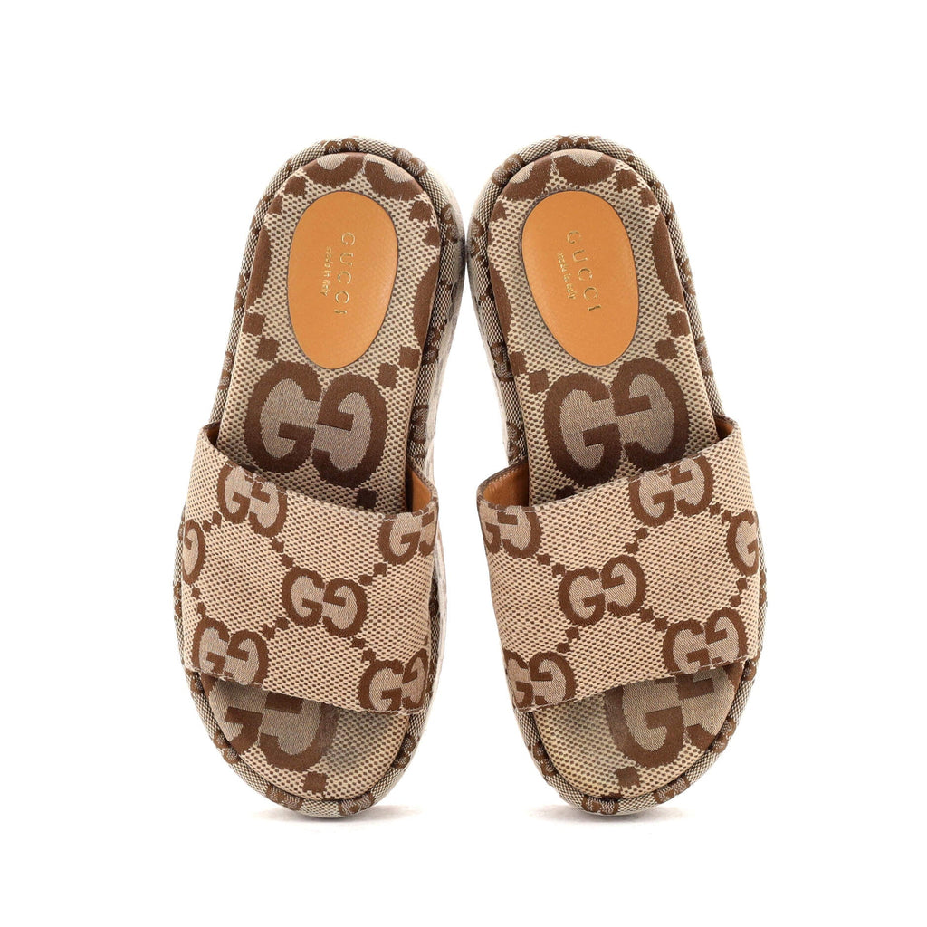 Women's Angelina Platform Slide Sandals GG Canvas