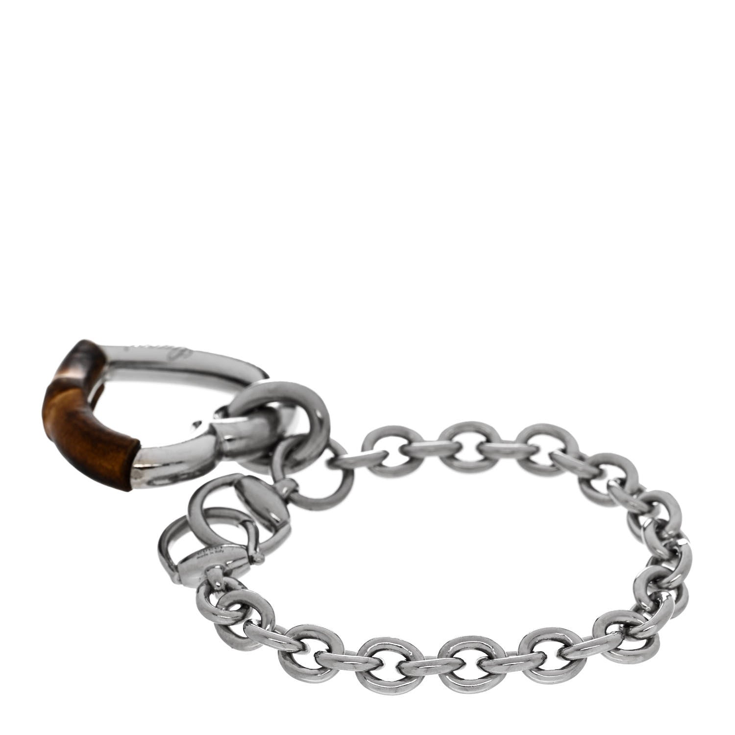 Sterling Silver Bamboo Heart Horsebit Bracelet