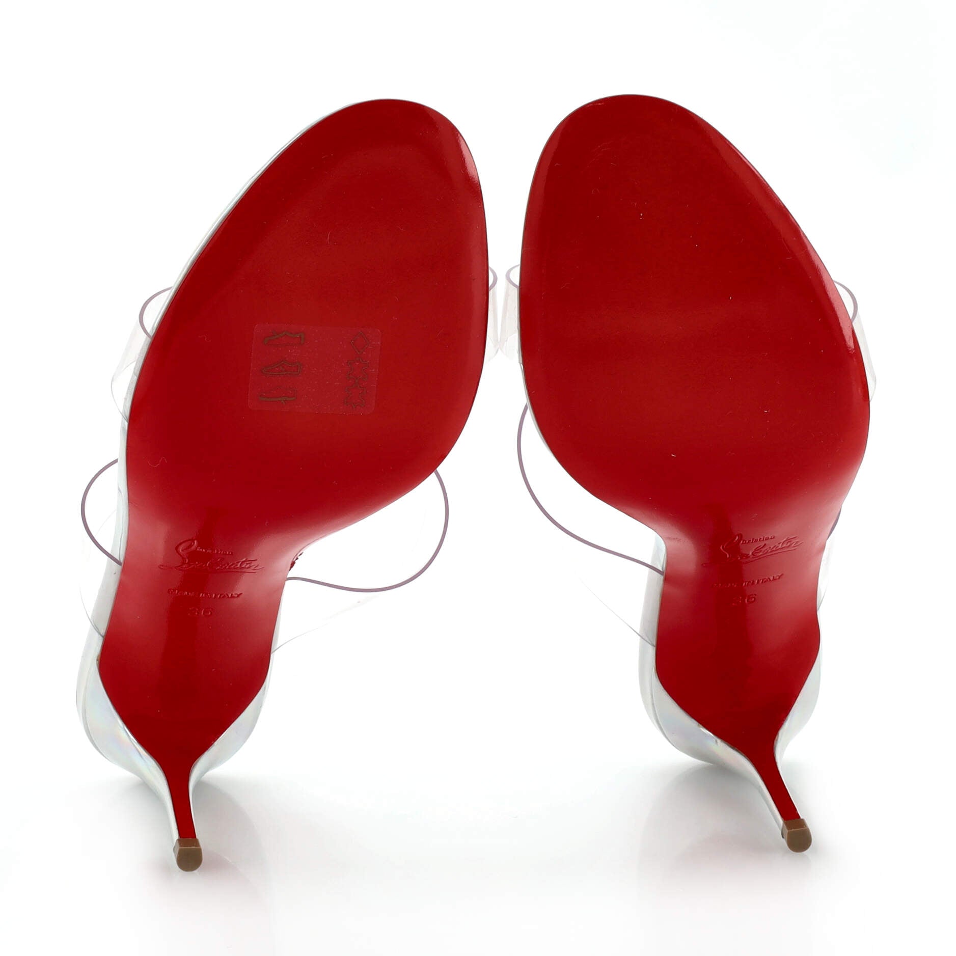 Just Nothing Mule Heeled Sandals PVC and Patent 85