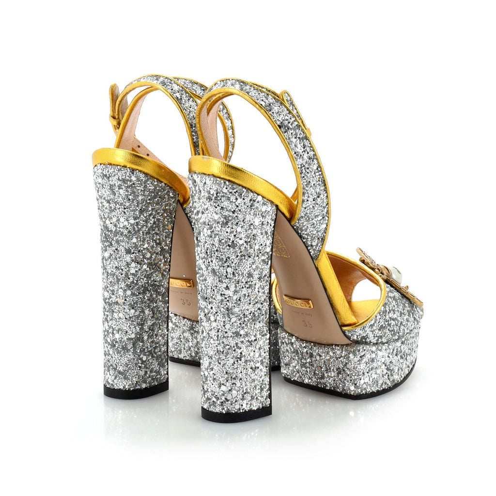 Women's Soko Bee Platform Heeled Sandals Glitter