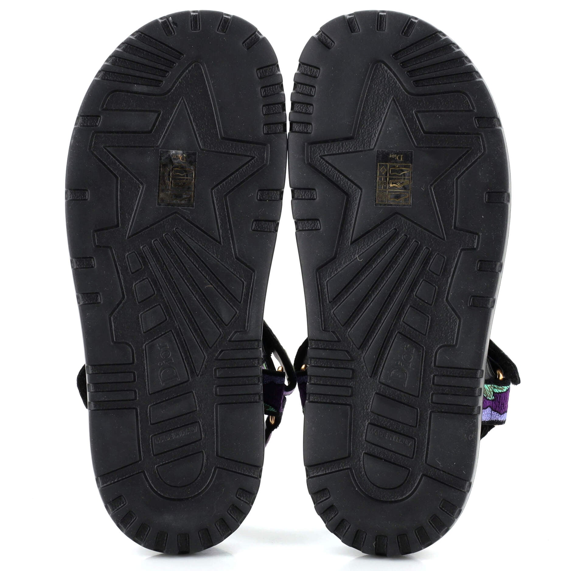 Women's D-Wave Sandals Leather with Embroidered Canvas