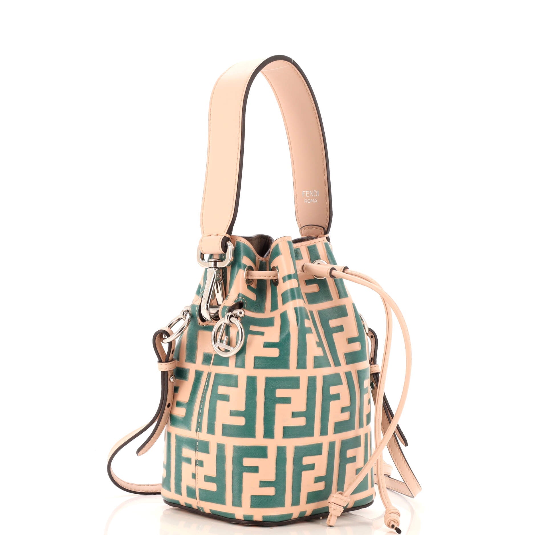 Mon Tresor Bucket Bag Zucca Embossed Leather Mini