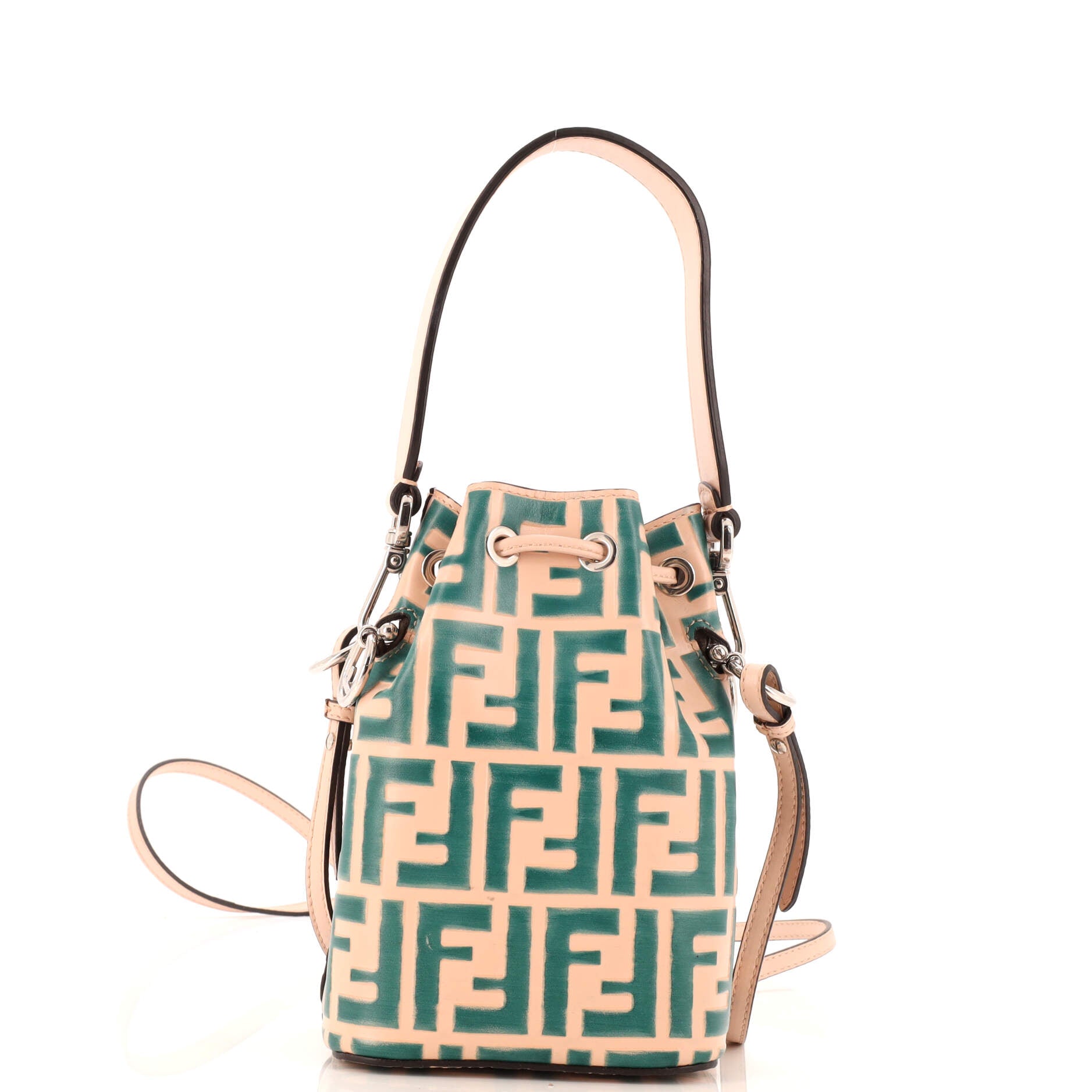 Mon Tresor Bucket Bag Zucca Embossed Leather Mini