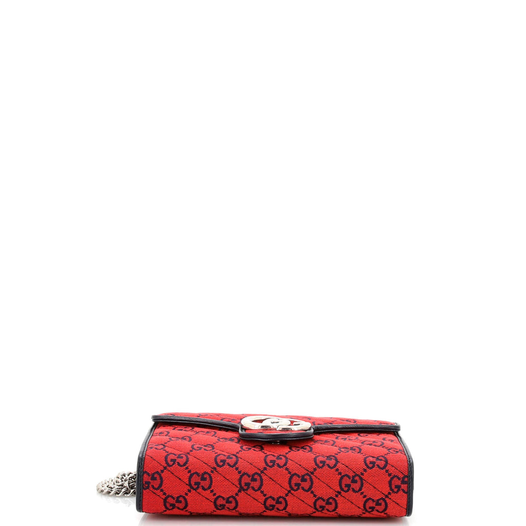 GG Marmont Chain Wallet Diagonal Quilted GG Canvas Mini
