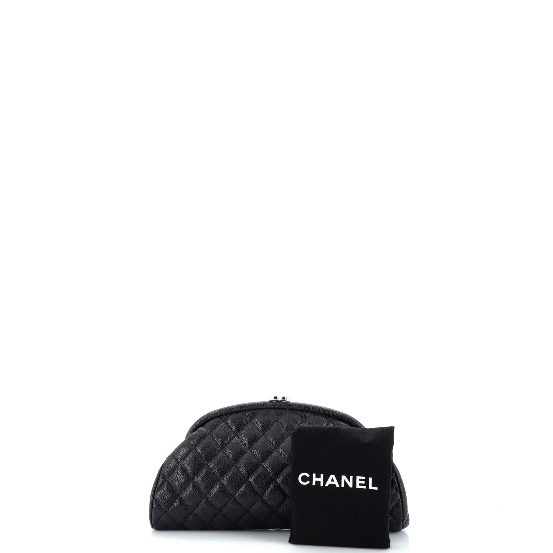 Timeless Clutch Quilted Caviar