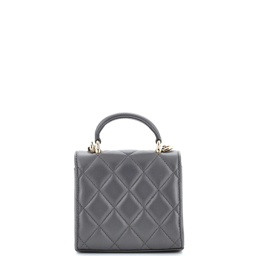 Square Classic Flap Top Handle Clutch with Chain Quilted Lambskin