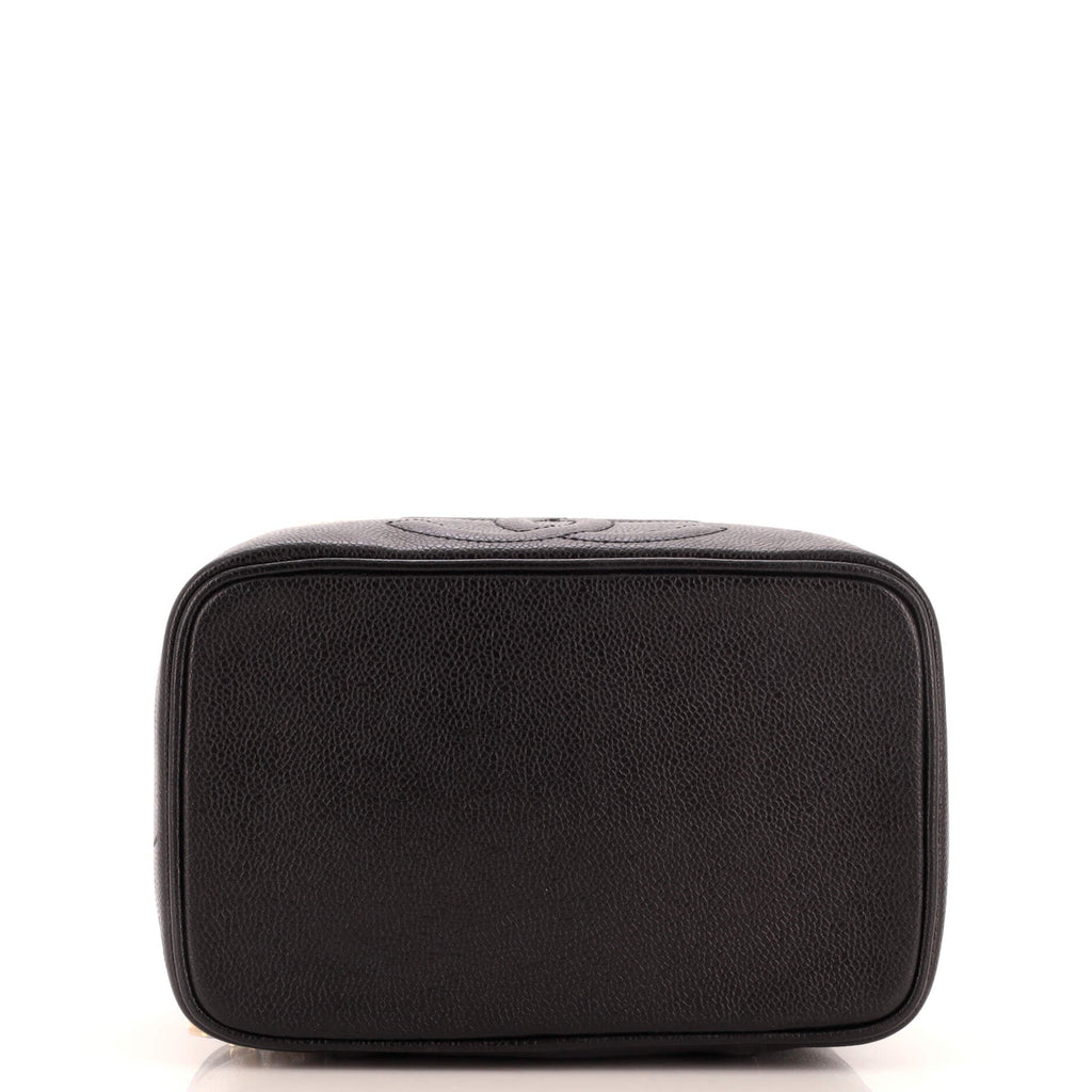 Vintage Timeless Cosmetic Case with Mirror Caviar Large