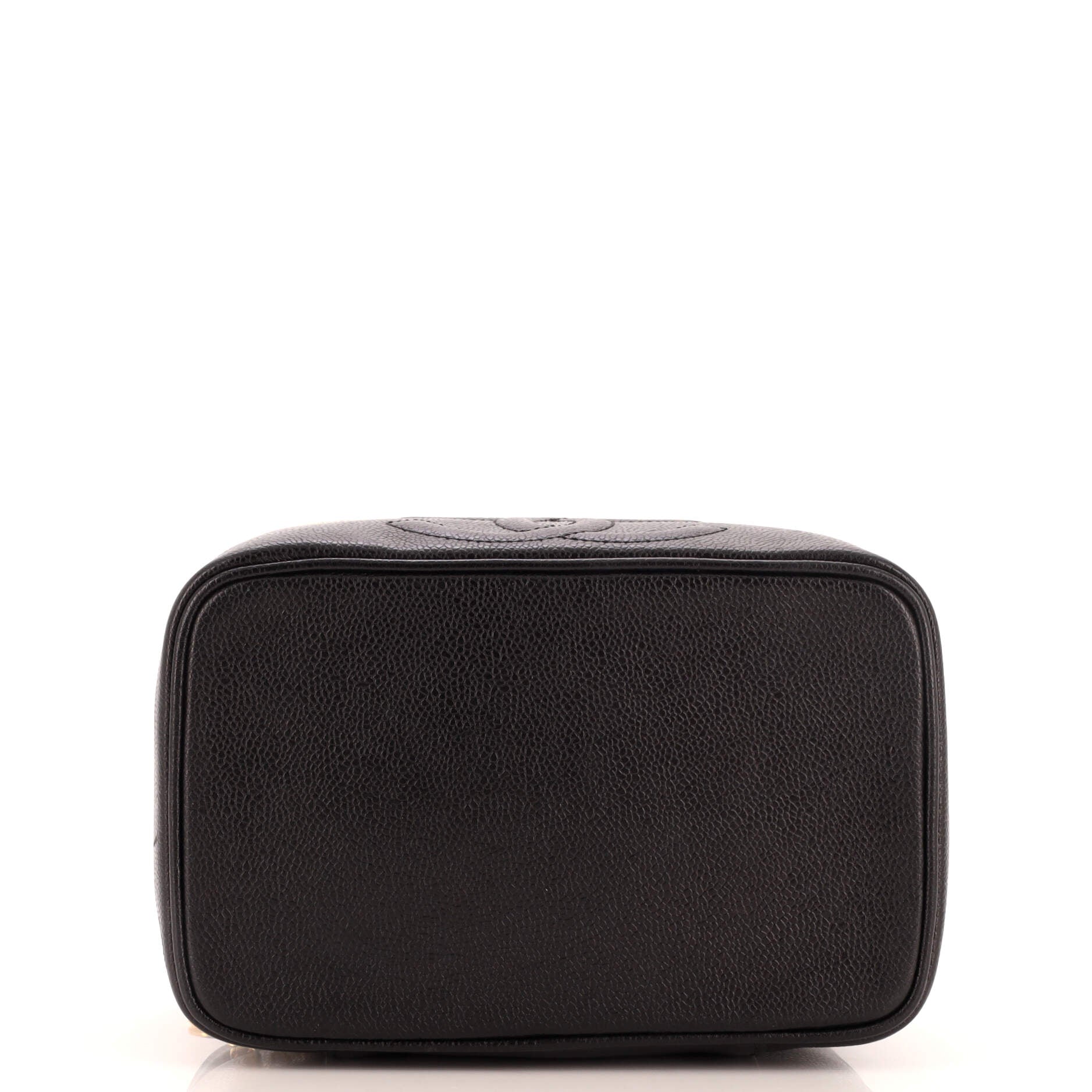 Vintage Timeless Cosmetic Case with Mirror Caviar Large