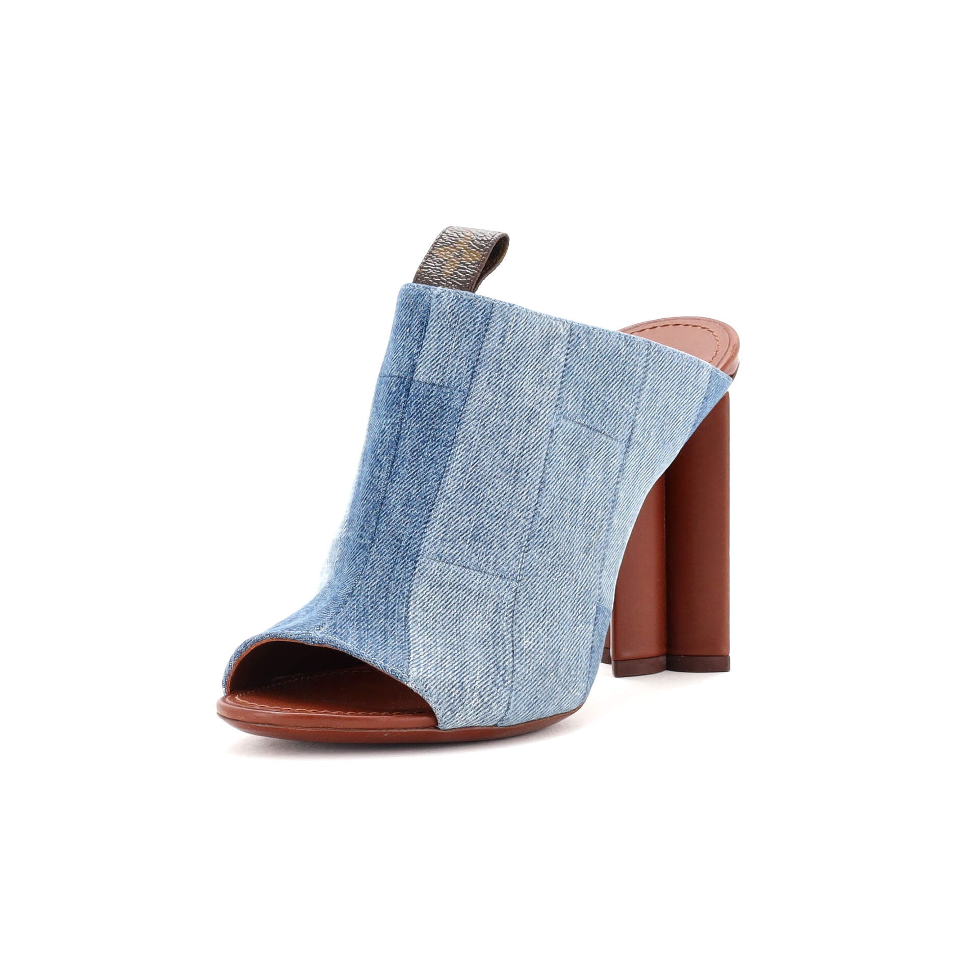 Women's Silhouette Mules Damier and Monogram Patchwork Denim