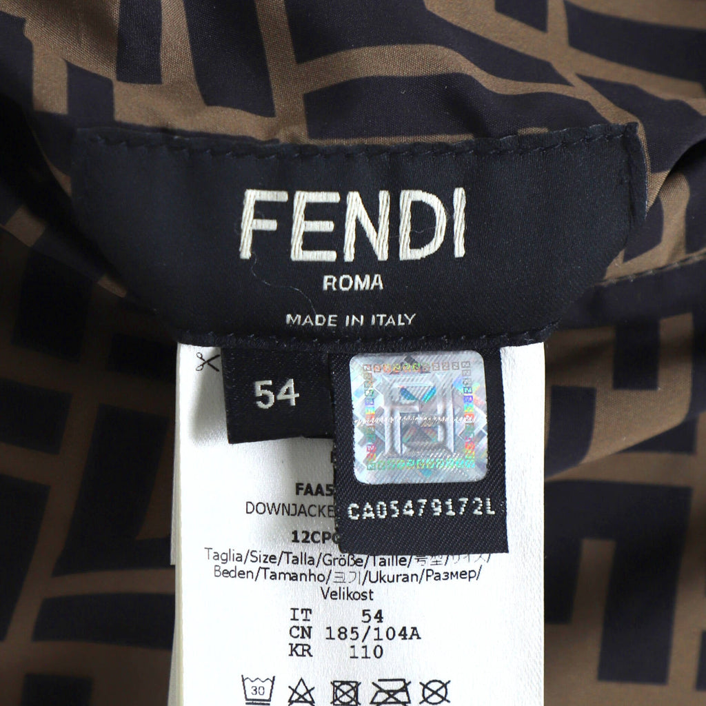 Men's Reversible Puffer Jacket Zucca and Pequin Polyester with Down